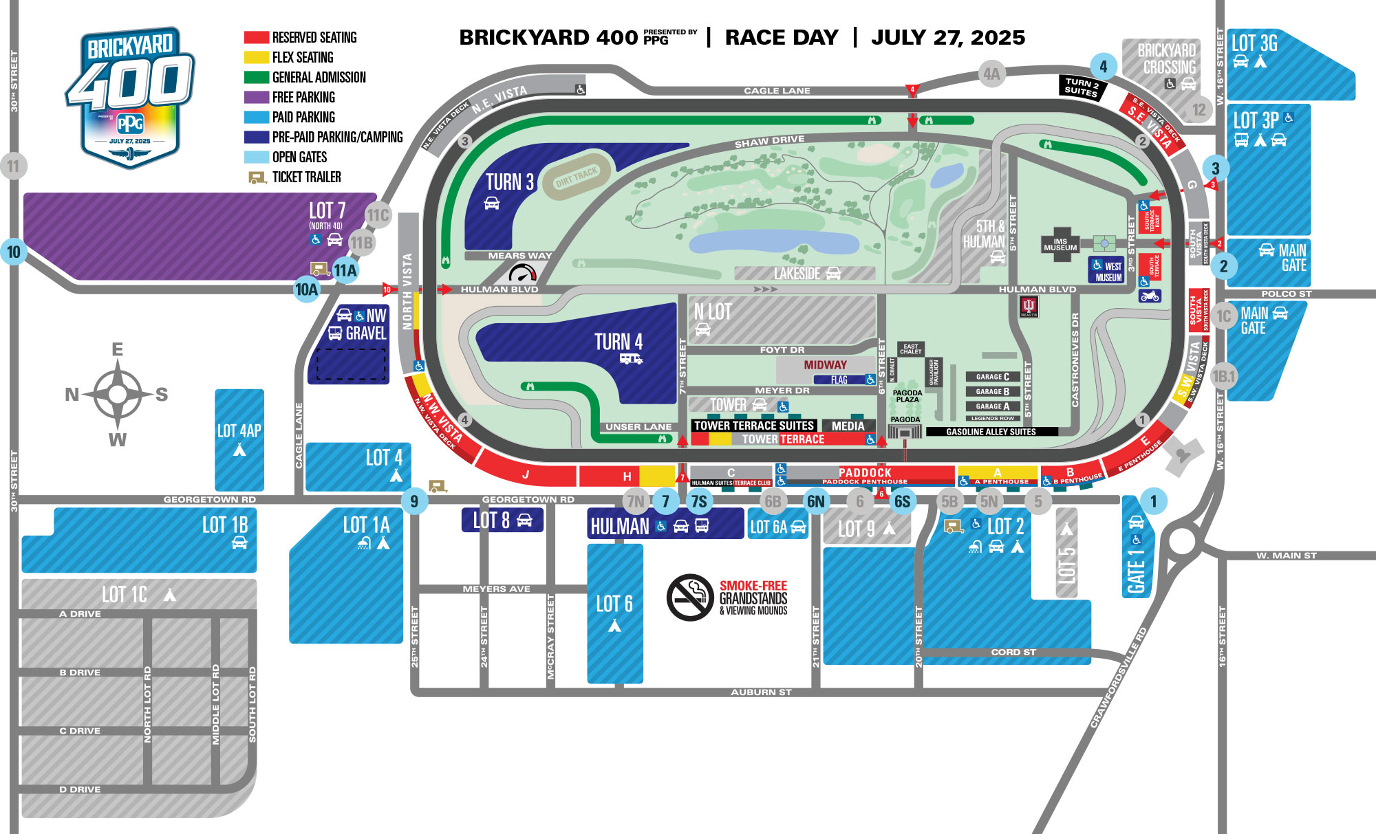 NASCAR Cup Series Race Day Camping Map